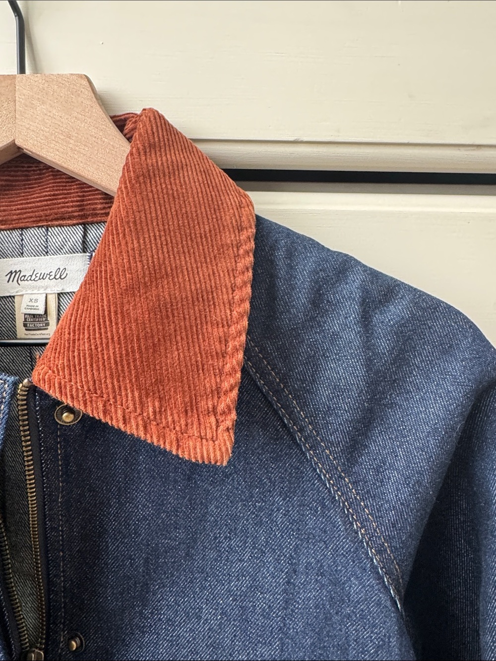 Madewell Denim trapeze jacket with corduroy collar - Picture 3 of 8
